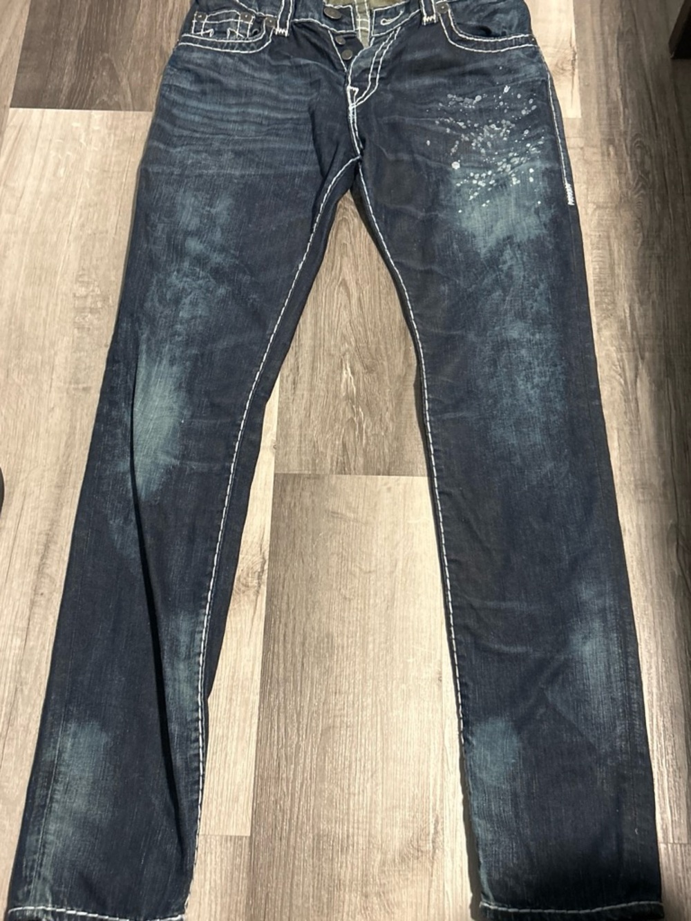 True Religion Dark Blue Distressed Men's Jeans
